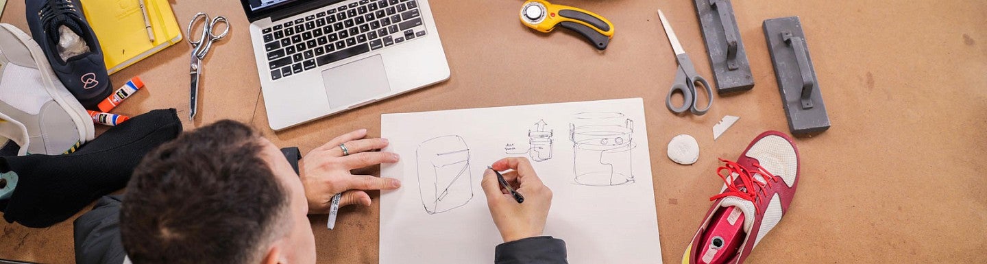 SPM student designs sports product while working on their computer