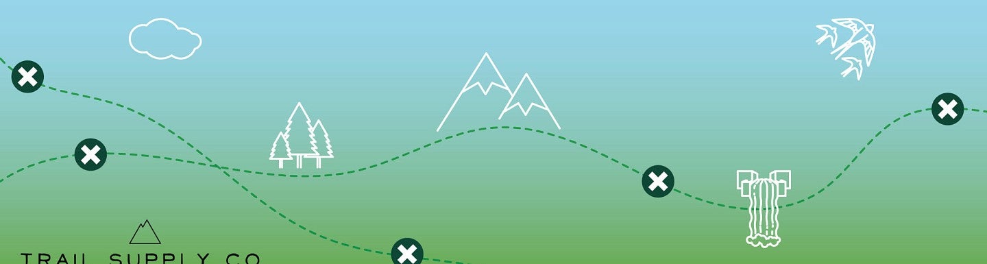 Trail Supply Co logo against gradient background
