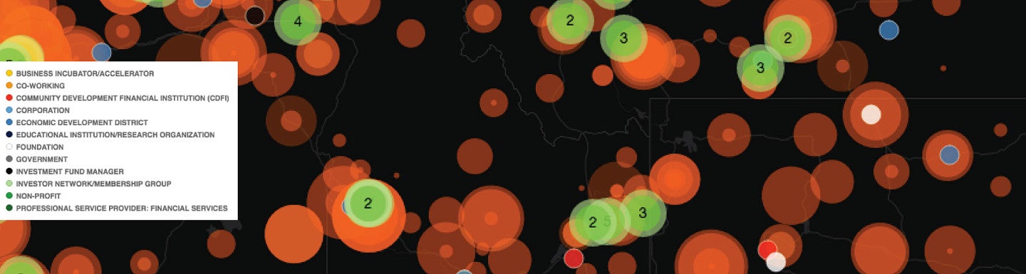 Black map of pacific northwest with red and green dots