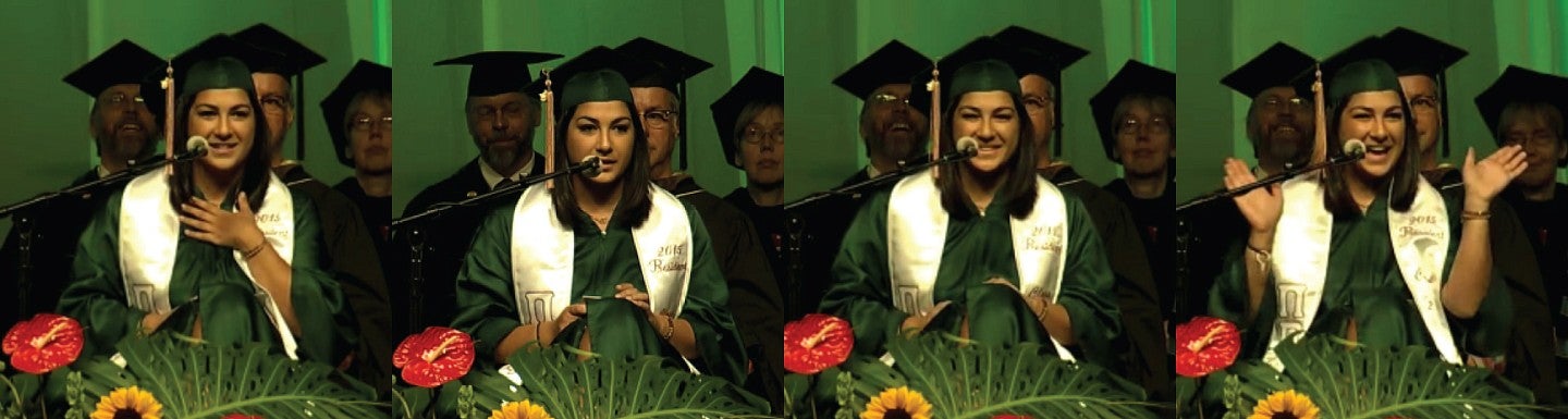 Alysia Kezerian speaks at commencement