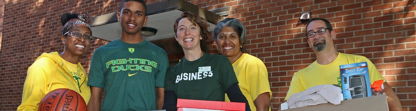 Students move into the dorms caring boxes