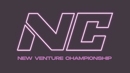 Illustration with NVC logo on a purple background and the words "New Venture Championship" underneath it