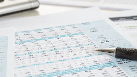 Close up photo of tax documents on a desk