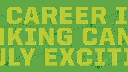 Graphic with text 'A career in banking can be truly exciting.'