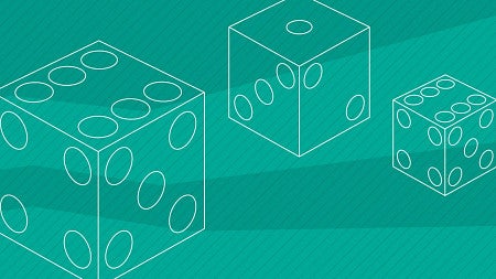 Illustration of dice against a turquoise background