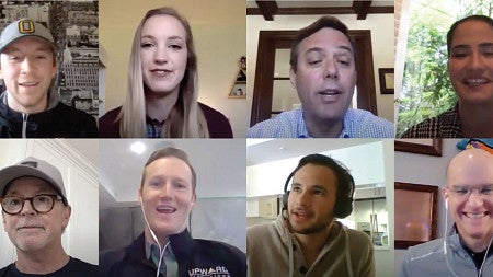 Photo collage of speakers from the Getting Ahead video series