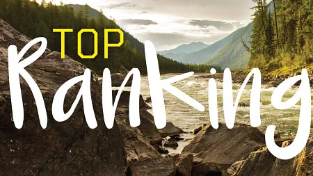 The words 'Top Ranking' against a background photo of a river