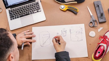 SPM student designs sports product while working on their computer