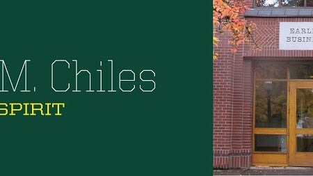 Front doors of Chiles Hall