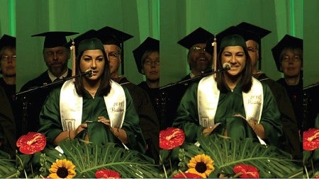 Alysia Kezerian speaks at commencement