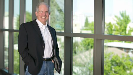 Dennis Howard portrait in Lillis Business Complex