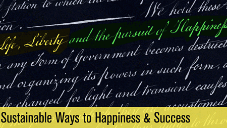 Declaration of Independence with Pursuit of Happiness highlighted