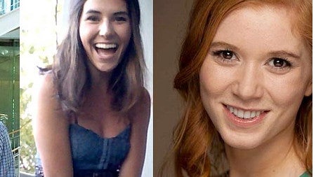 Collage of three students who completed the internships