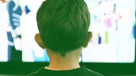 Child watching television