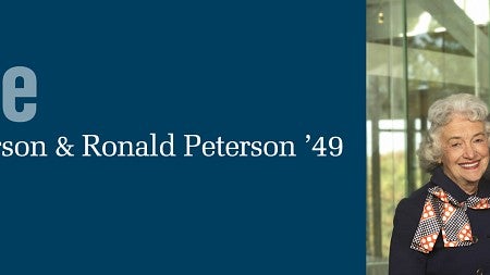 Graphic image with a photo of Patricia and Ronald Peterson