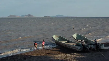 Children play on San Vicente Beach near Juchitán de Zaragoza in Oaxaca, Mexico.