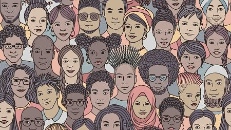 an illustration collage of people's faces