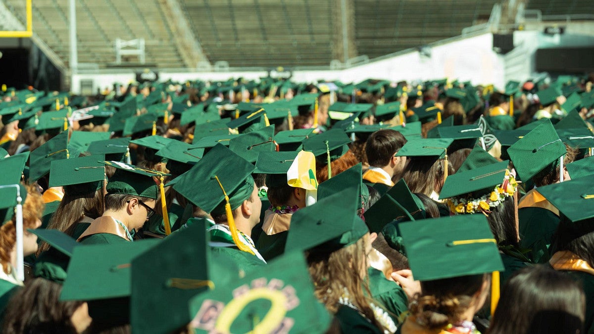 Sea of graduates caps