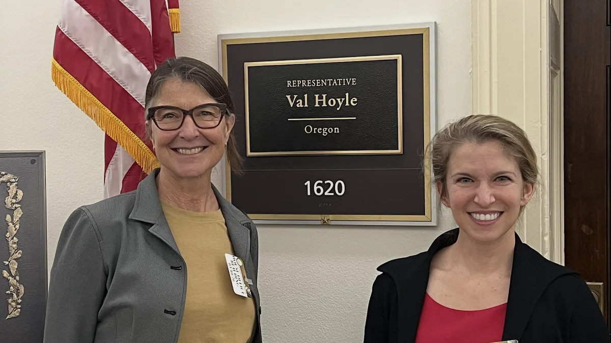 middlebrook and garvin in front of Oregon representative val hoyle's office in DC
