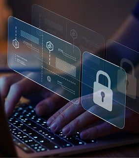 Computer screen showing blocking of cyber attack