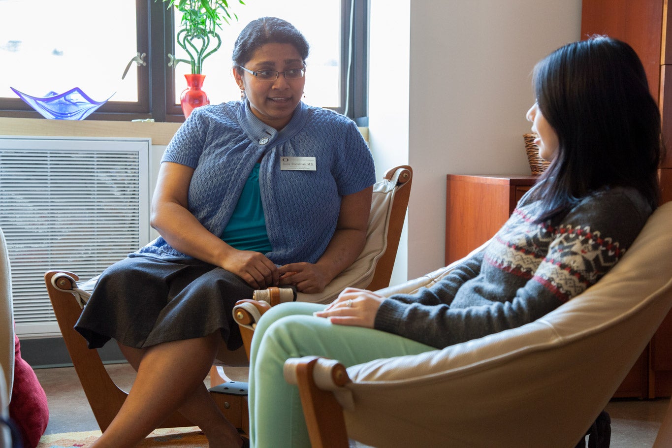 A student participates in a counseling session