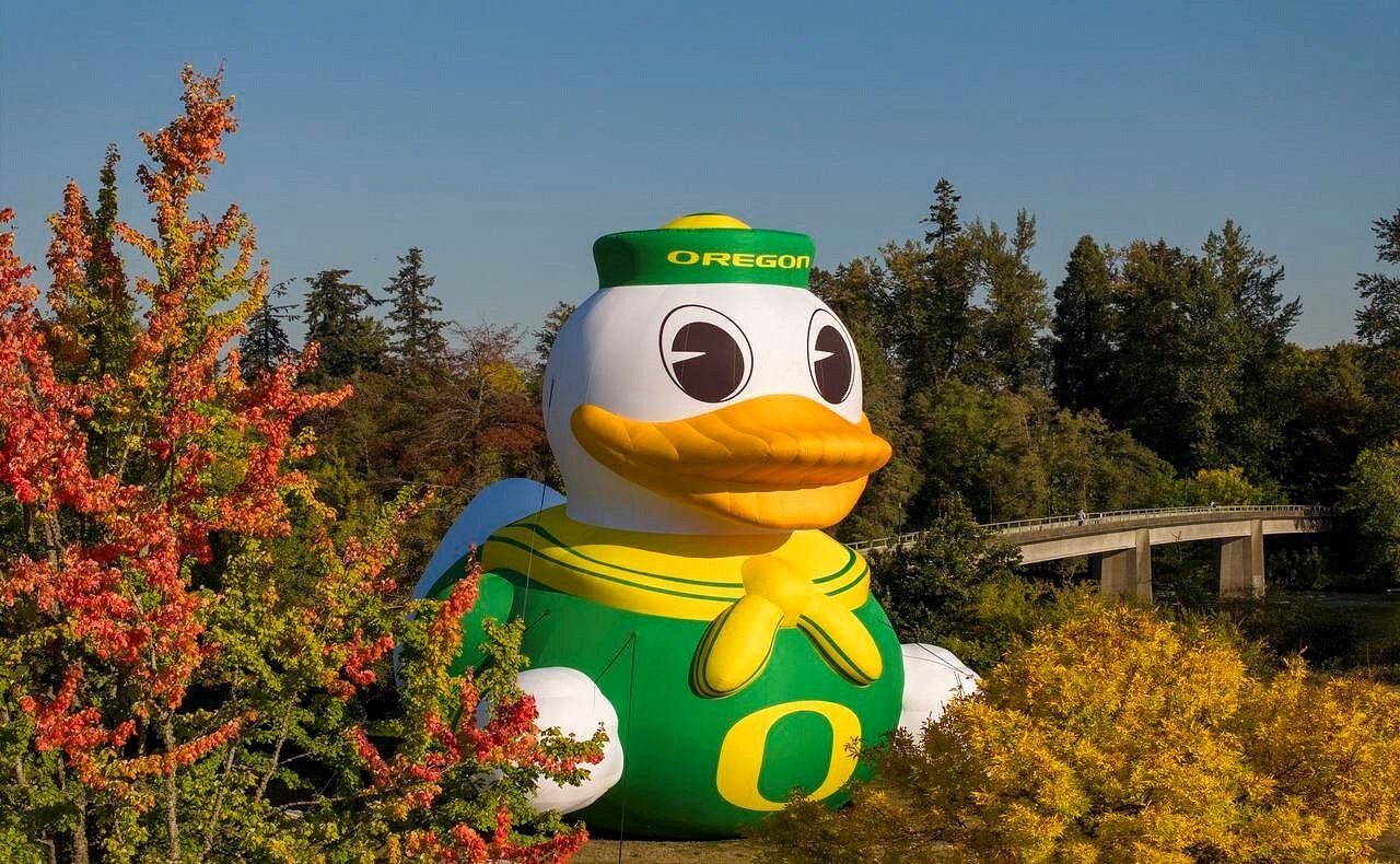 Inflatable Oregon Duck along the Willamette River