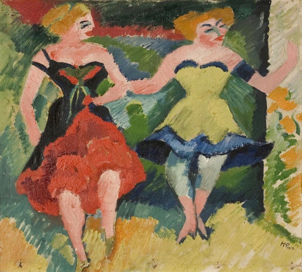 Max Pechstein’s double-sided painting Ballet Dancers (recto)/Two Women in Lamplight (verso) was recently restored thanks in part to the Department of the History of Art and Architecture. ballet dancers