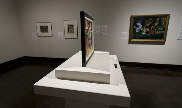 A closer view of the two-sided painting in the gallery. Photo by Jonathan Smith. gallery