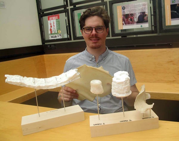 Zander Eckblad developed an alternative to traditional fiberglass insulation. Photograph by Cody Rappaport. Zander Eckblad