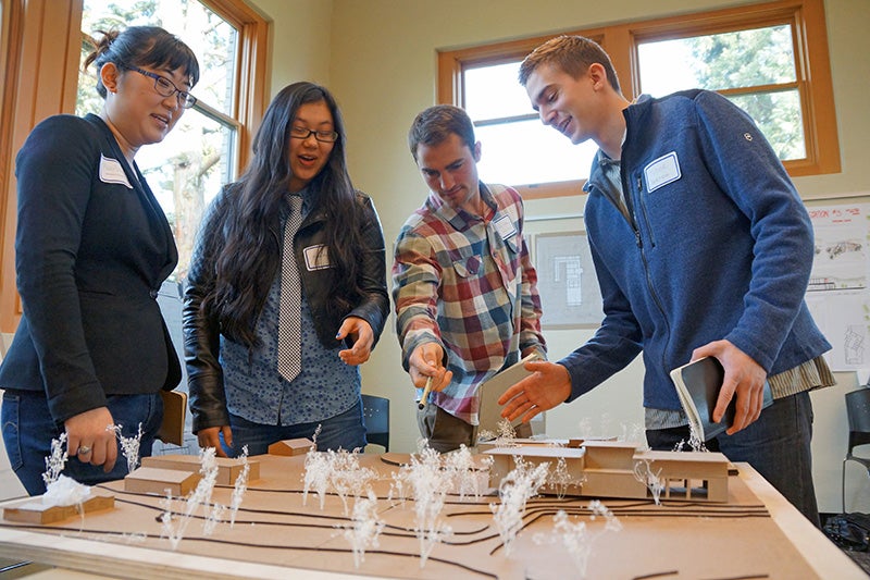 students discuss their model