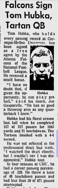 Hubka signed as quarterback