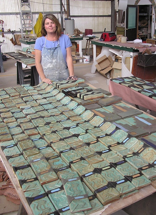 Stephani Stephenson, MFA '89, now works from her studio, Revival Tileworks, in St. David, Arizona. Stephani Stephenson