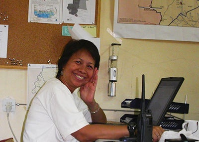 Mariza Rogers at work in North Darfur’s capital city, Al Fashir, Sudan