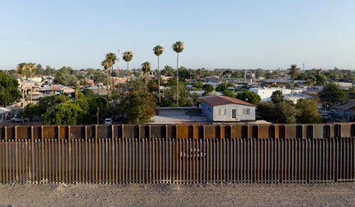 Bollard Fence, Los Algodones, Baja California. Photo by David Taylor. Bollard Fence, Los Algodones, Baja California.