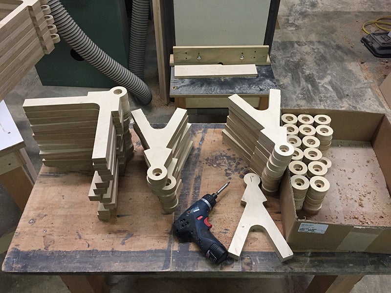 Panel components await assembly