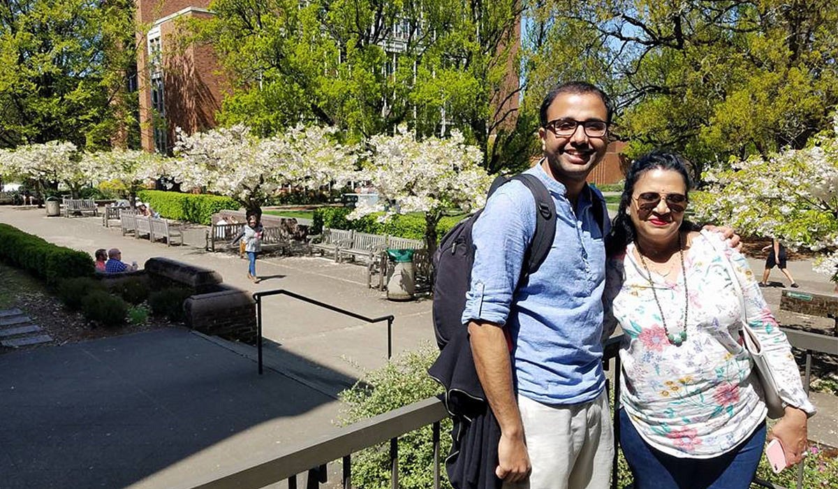 Photo of Agraj Dangal with his mom