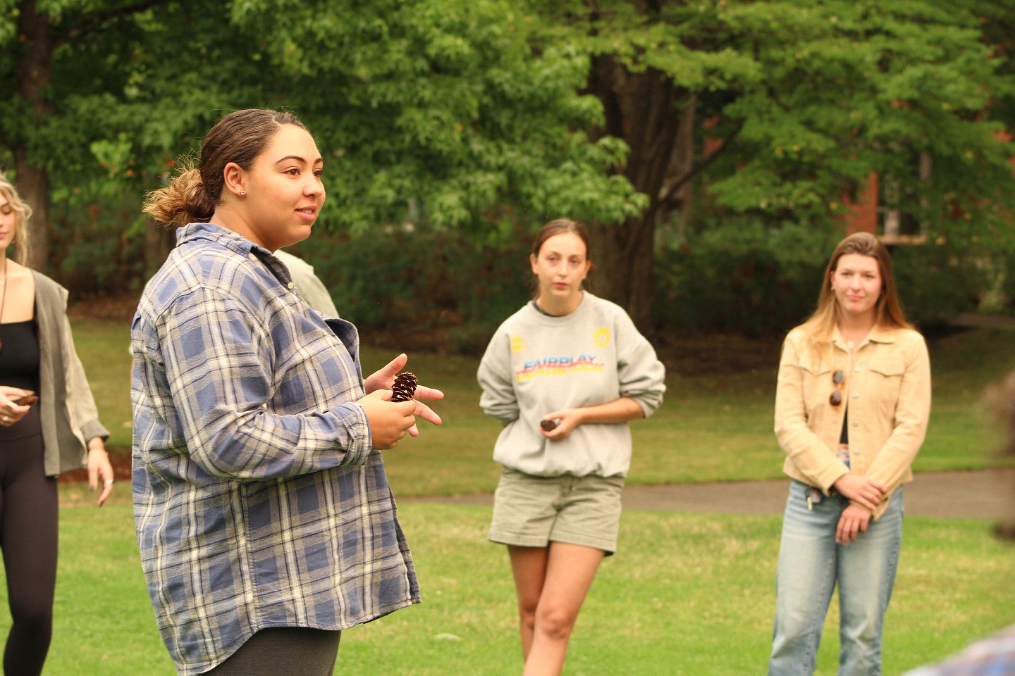 Photography of three RARE members participating in outdoor activities.
