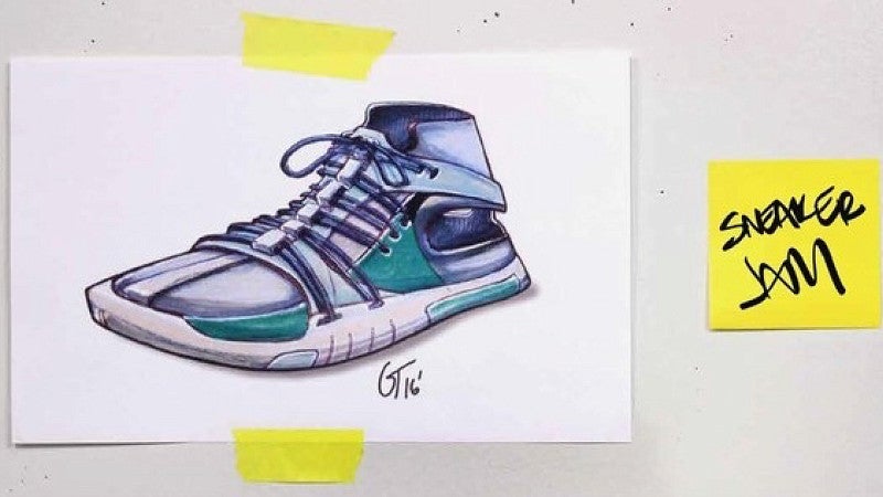 sneaker drawing