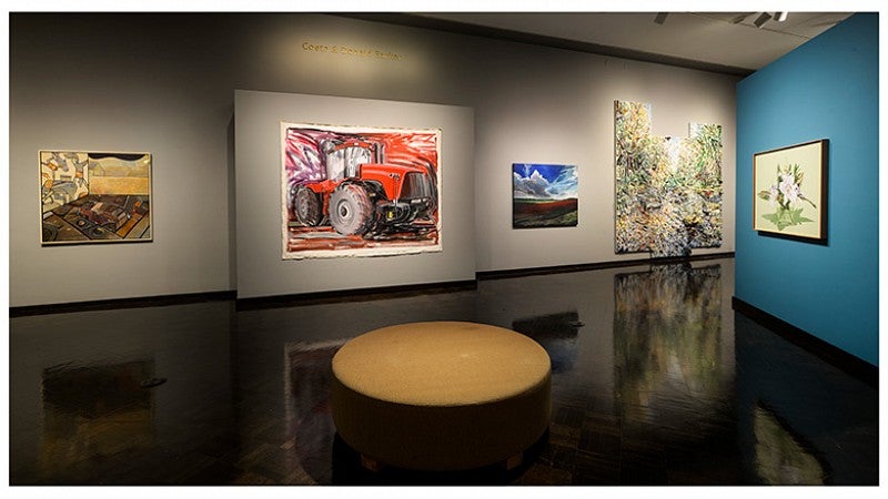 Gallery with paintings