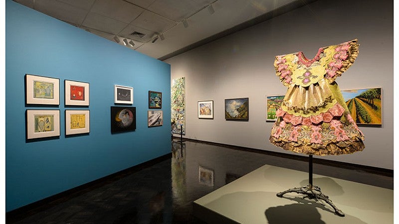 Gallery with paintings