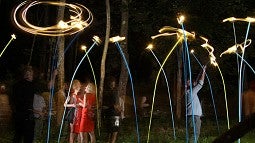 lights at night at the Overlook Field School