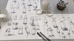 Concept sketches of a new lantern by University of Oregon Product Design department head, Trygve Faste.