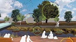 graphic of an architectural rendering