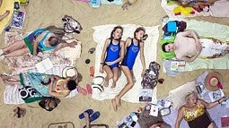 People laying on the beach