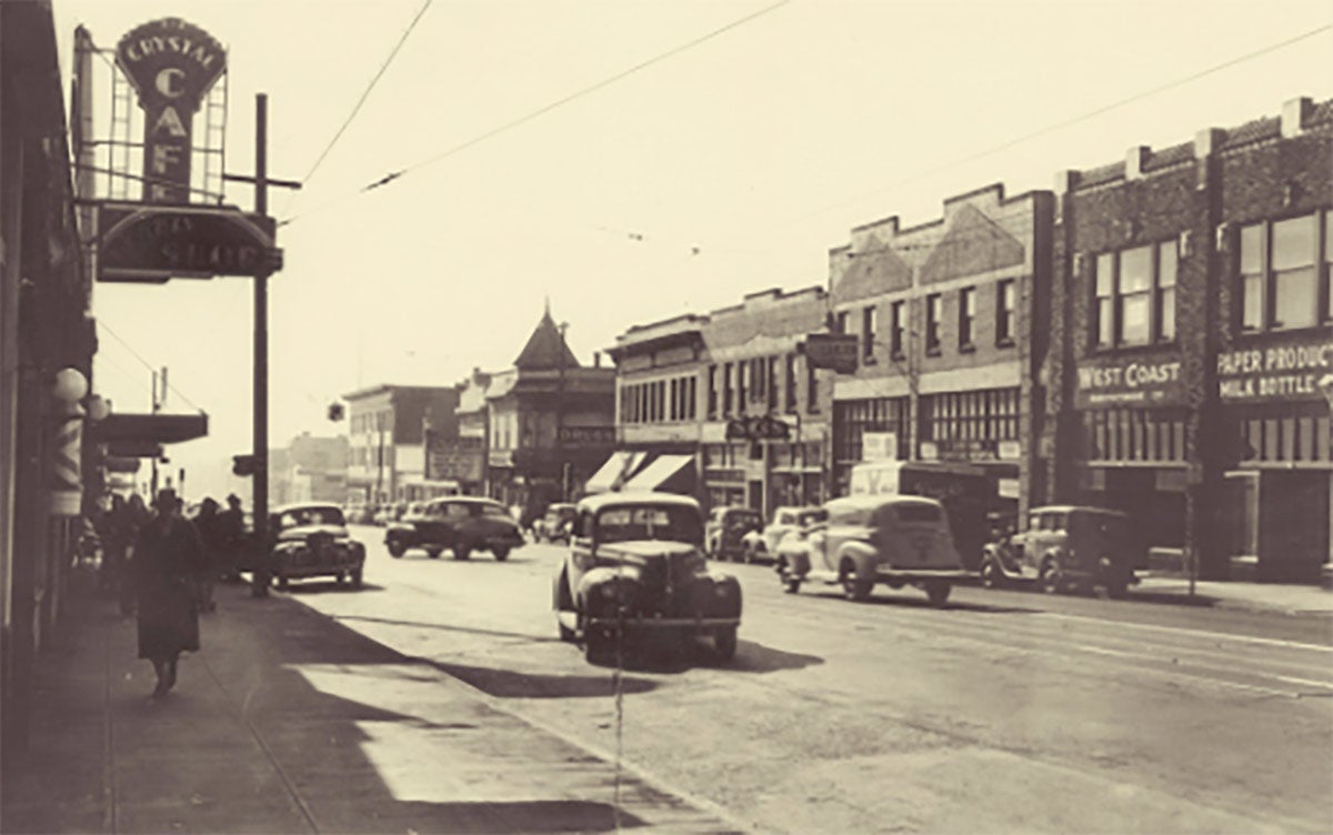 Photo of Portland's Albina neighborhood in 1950s