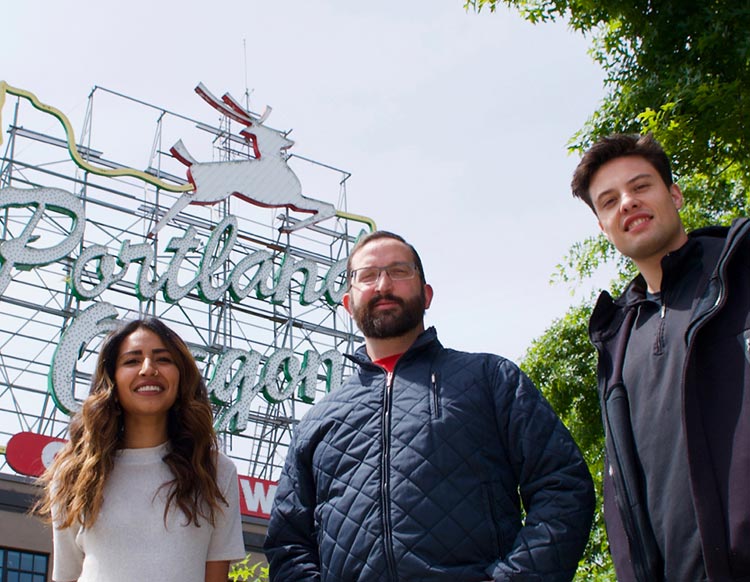 click to enlarge image Natasha Anand, Drew McGrath, and Nick Cantrell
