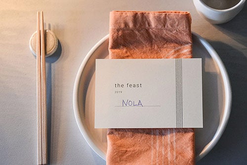 place setting at table
