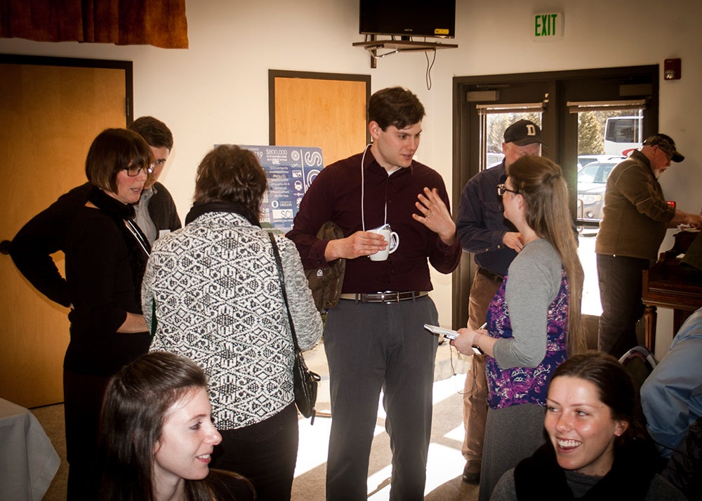 click to enlarge image La Pine community members and UO students and faculty