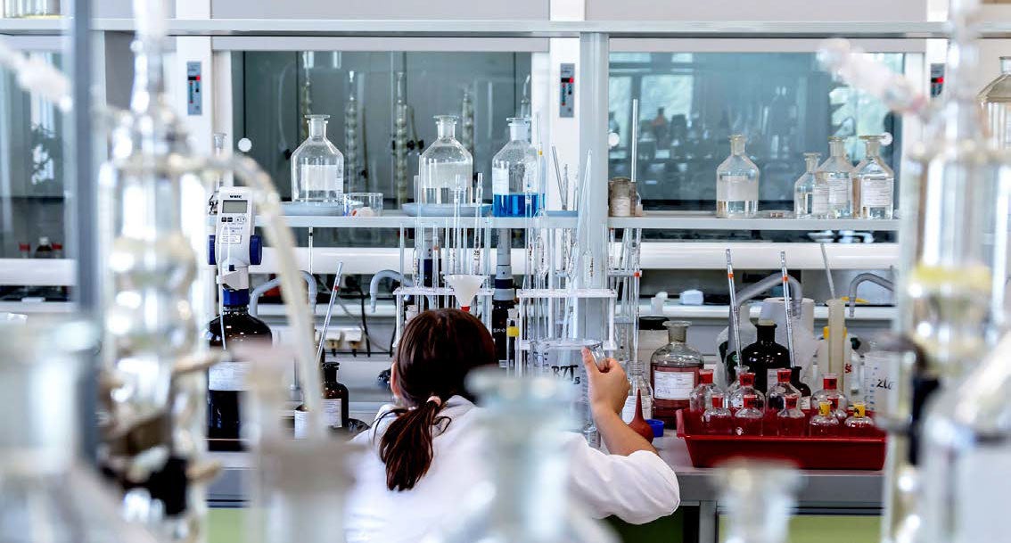 person works in laboratory