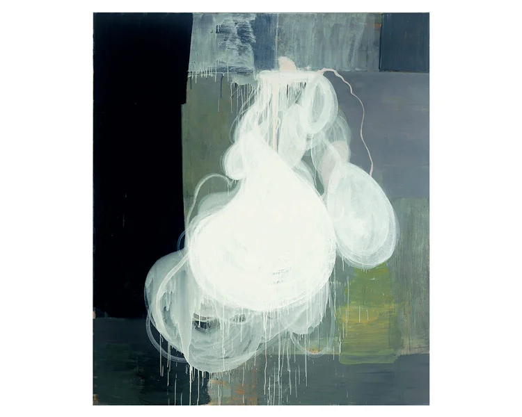 click to enlarge image Spilt Milk, 2004, oil on canvas, 85" x 73", by Jan Reaves.